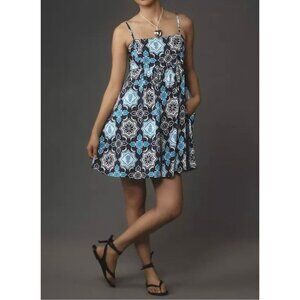 Anthropologie Hutch Bandeau Romper Size XS Dark Blue With Pockets